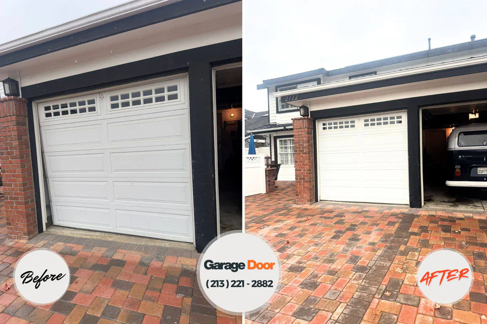 Before and after: garage door repair Great Northern North Olmsted